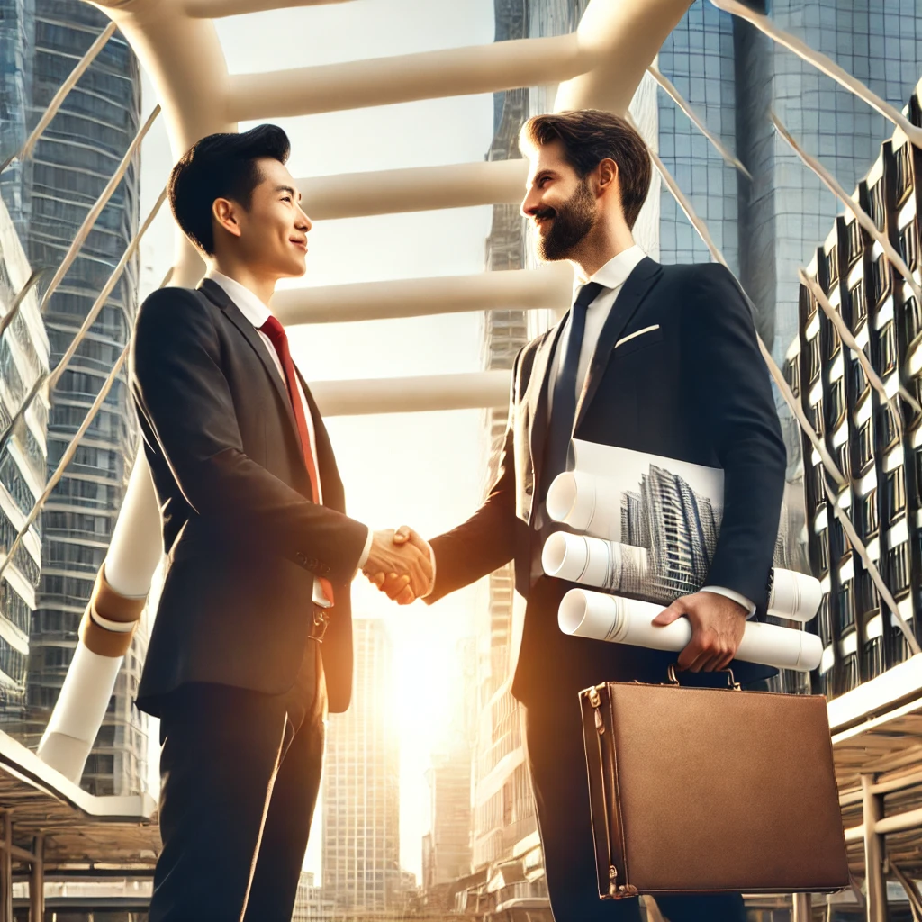 A close-up of a handshake between a real estate investor and a hard money lender in a local office setting, symbolizing trust and fast financing.